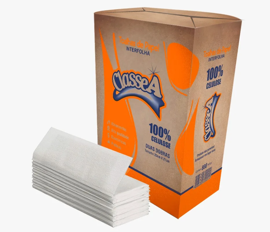 Papel Interfolhado 100% Celulose 800fls – Classe A