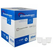 Copo Descartável 80ml PS Transparente 2500 Unidades – Cristalcopo