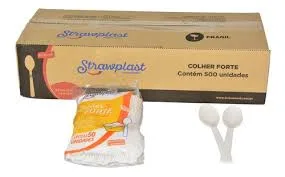 Colher Descartável Refeição Branca 500 Unidades – Strawplast