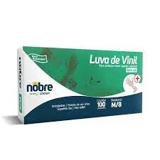 Luva de Vinil sem Pó Tamanho M – Nobre